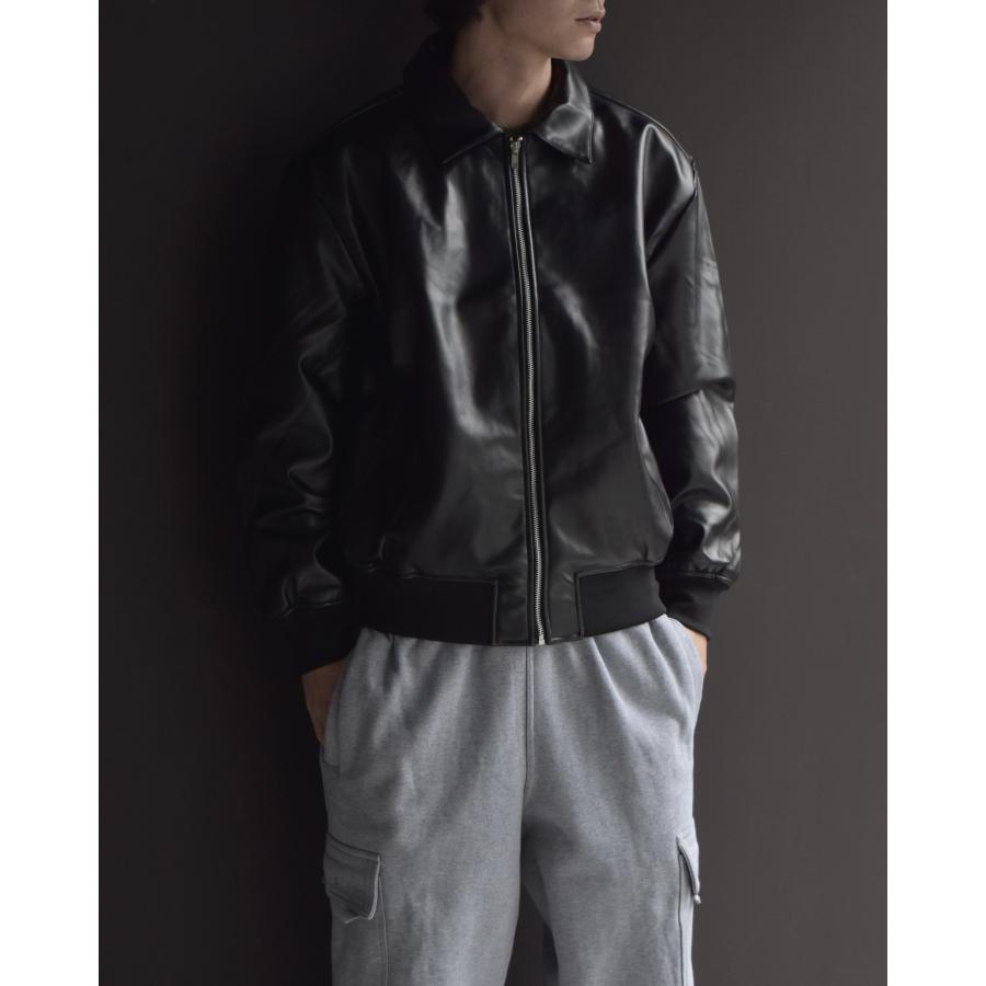 SHAKA WeAR（シャカウェア） PU LEATHER COLLARED VARSITY JACKET