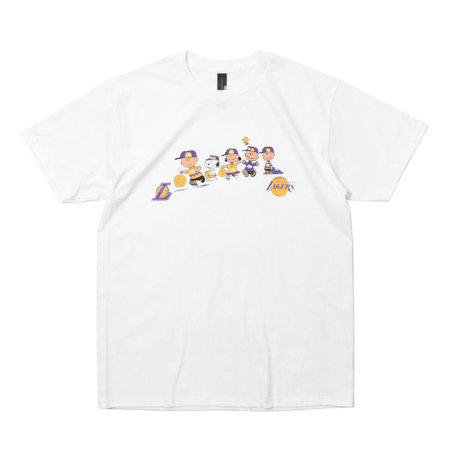 スヌーピー レイカーズ ショートスリーブ Tシャツ ホワイト メンズ