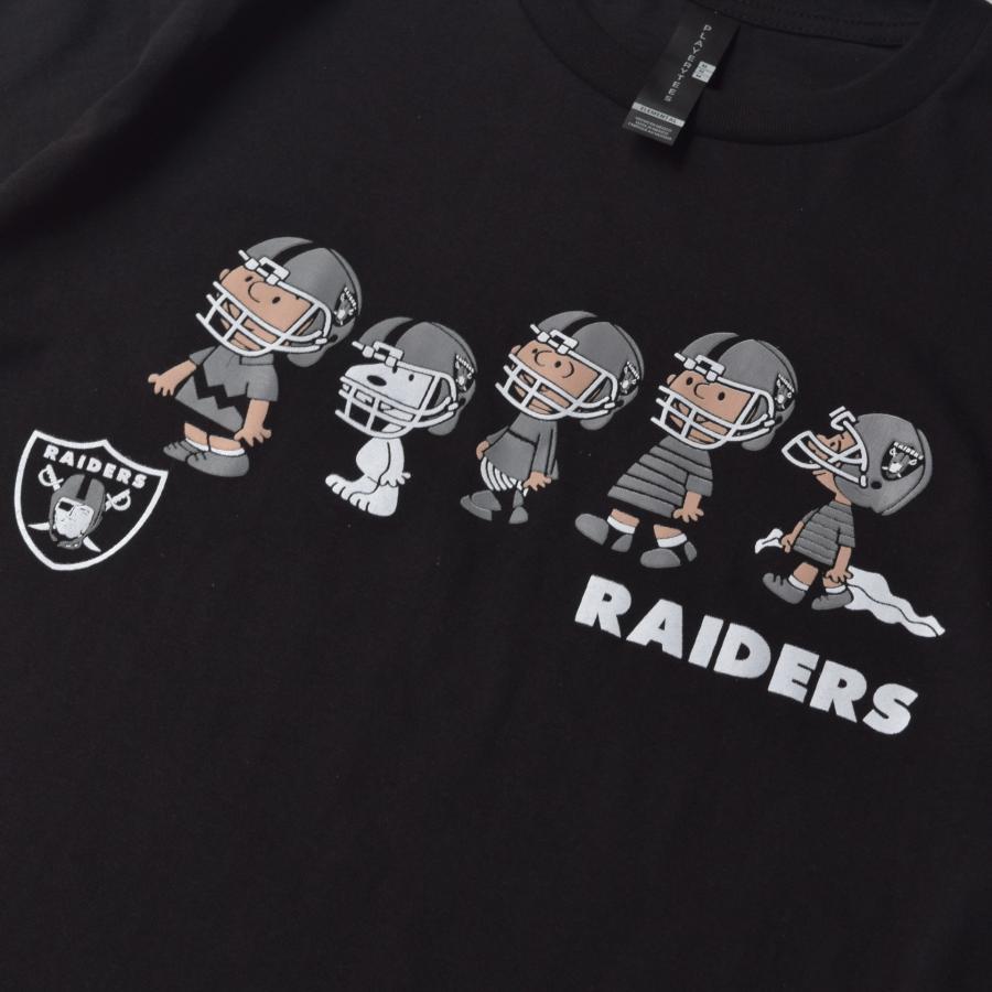 RAIDERS x SNOOPY レイダースｘスヌーピー Ｔシャツ スヌーピー レイダーズ ショートスリーブ Tシャツ ブラック メンズ