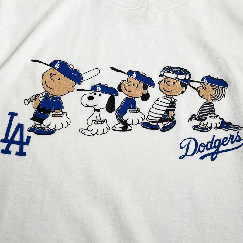 スヌーピー ドジャース ショートスリーブ Tシャツ ホワイト スヌーピー ドジャース ショートスリーブ Tシャツ ホワイト