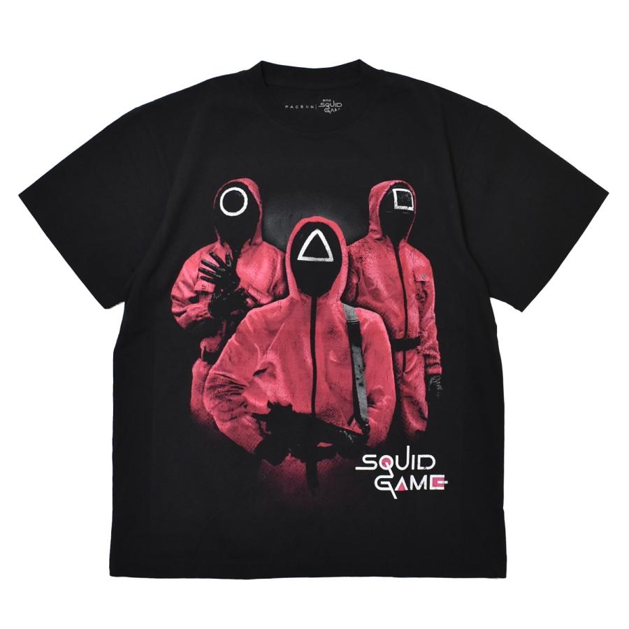 Squid Game Pink Guards Tee Black Tシャツ イカゲーム ブラック