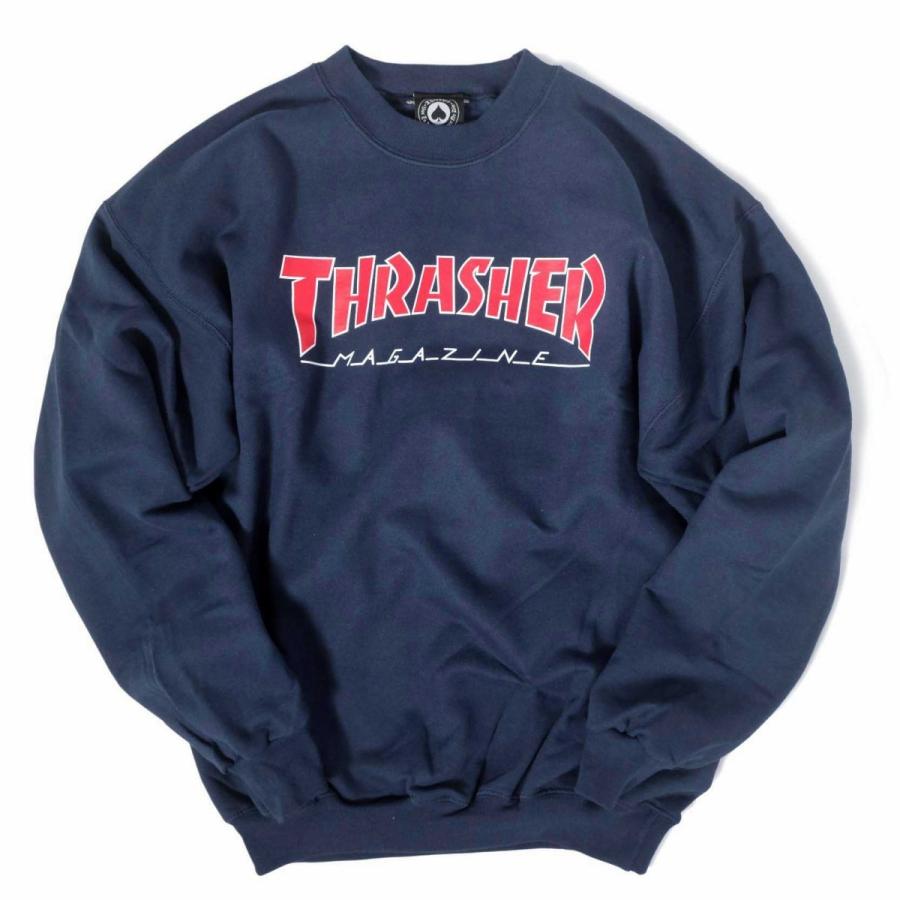 スラッシャー アウトライン クルーネック スウェットシャツ ネイビー メンズ トレーナー Thrasher Outlinecrewnecksweatshirts Navy Rawdrip 通販 Yahoo ショッピング