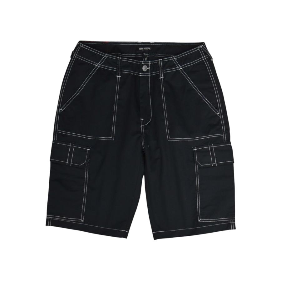True Religion CSTM Cargo Shots - Jet Black / White ショーツ 