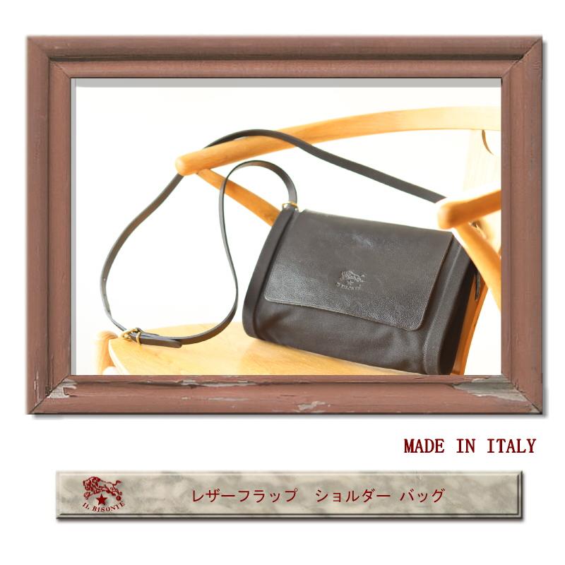 IL BISONTE イルビゾンテ バッグ レザーフラップショルダー IL BISONTE イルビゾンテ バッグ レザーフラップショルダー