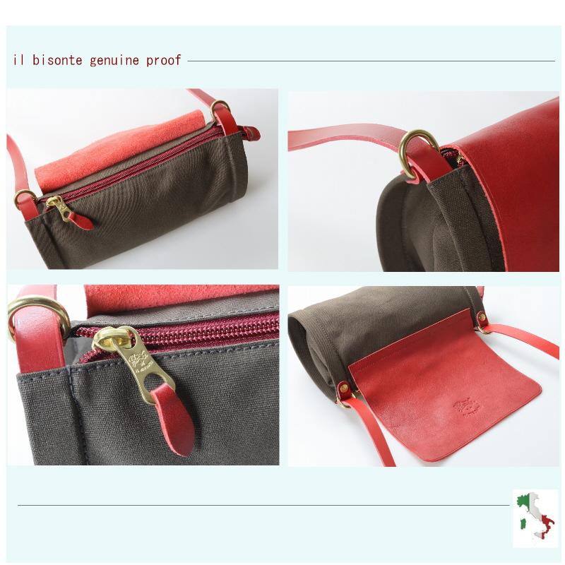 IL BISONTE（イルビゾンテ） バッグ 筒型キャンバス ショルダーバッグ 