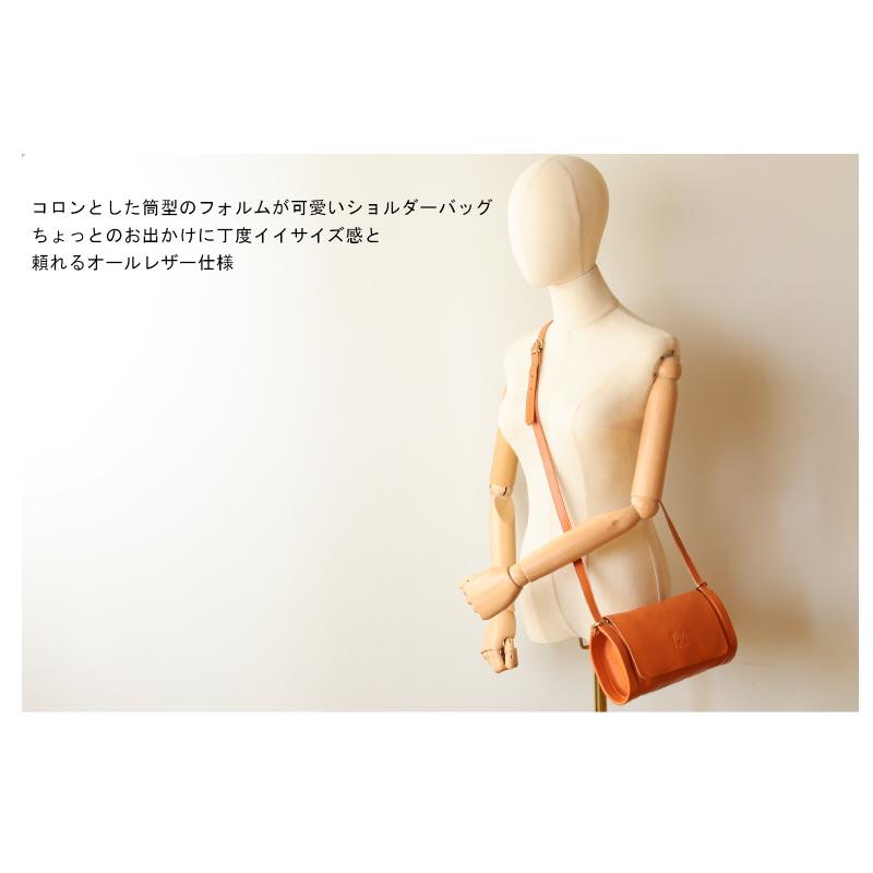 ヴィンテージ感漂う本革】 IL BISONTE ショルダーバッグ レンガ 筒型