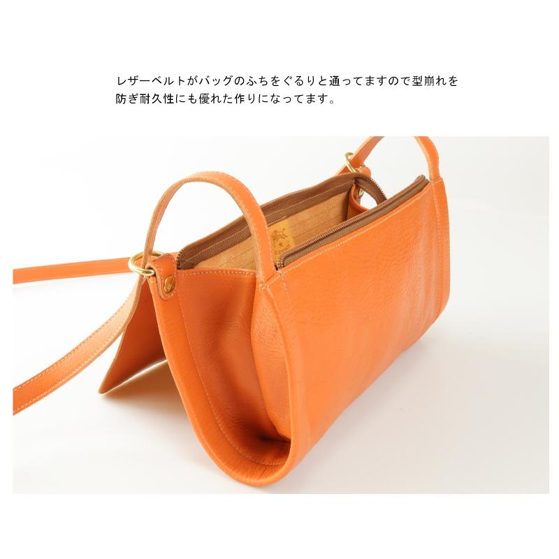 IL BISONTE イルビゾンテ バッグ 筒型レザーショルダーバッグ