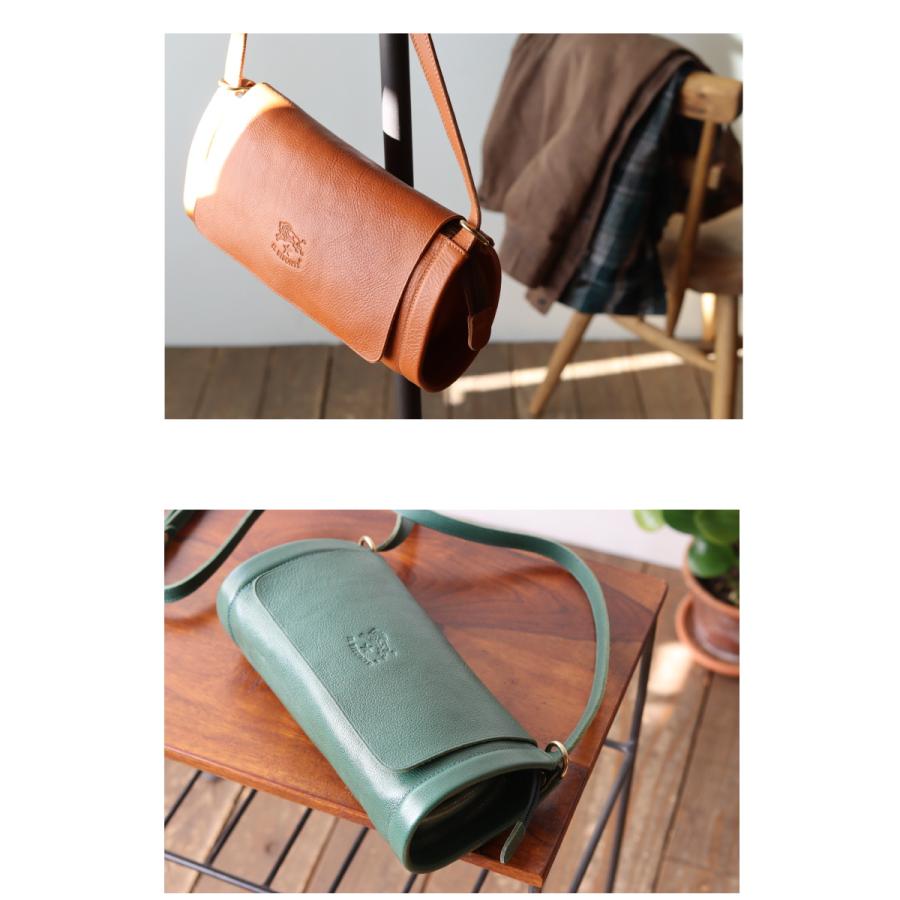 IL BISONTE イルビゾンテ バッグ 筒型レザーショルダーバッグ