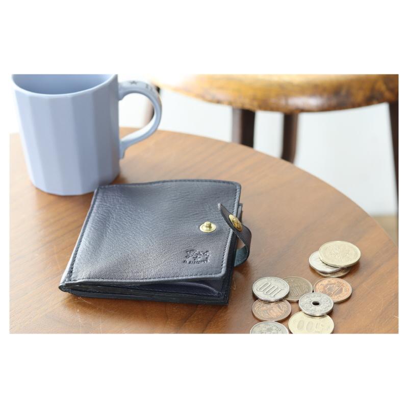 イルビゾンテ(IL BISONTE) 牛革 グレー 正規品 IL BISONTE（イルビゾンテ） 財布 IL BISONTE 2つ折レザースクエア