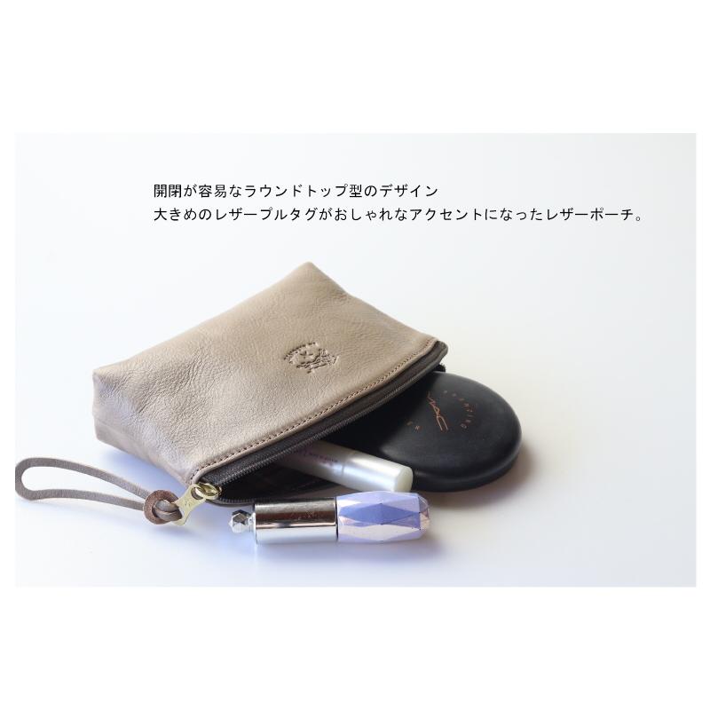 IL BISONTE（イルビゾンテ） ポーチ レザー ラウンドトップ ポーチ
