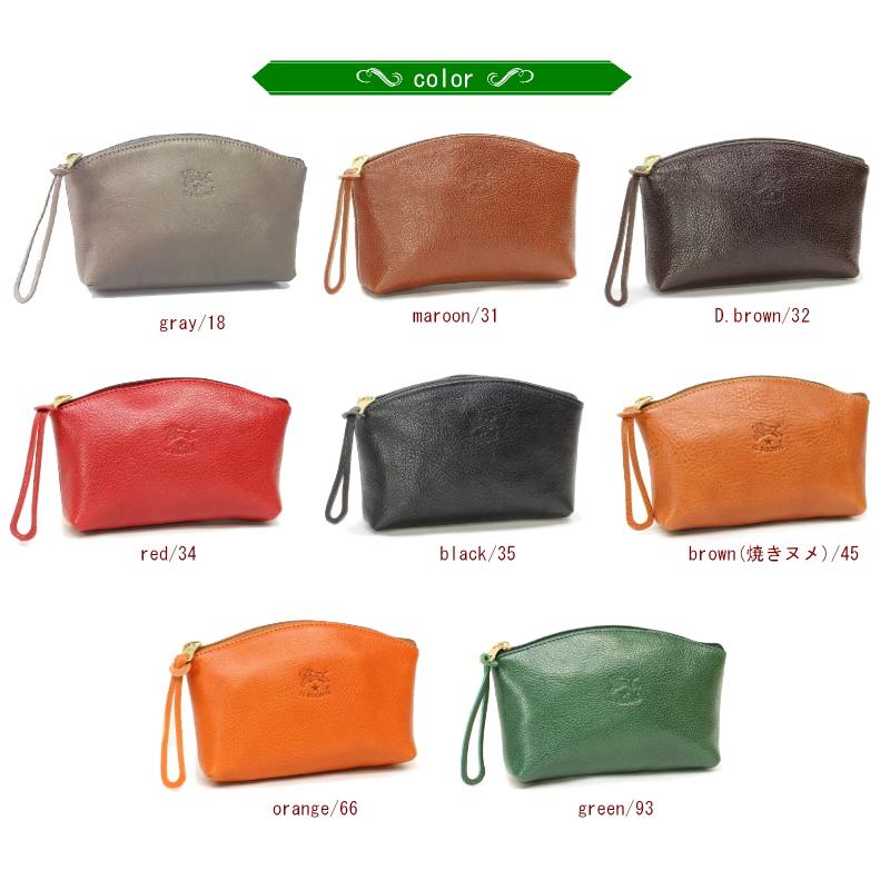 IL BISONTE（イルビゾンテ） ポーチ レザー ラウンドトップ ポーチ