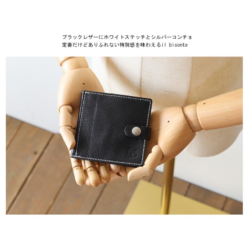 イルビゾンテ 財布 ILBISONTE 2つ折りウォレット （ 白ステッチ ）  二つ折り財布 54_1_ 5442300940 メンズ レディース ( 商品番号 IB-4-00940 )の画像