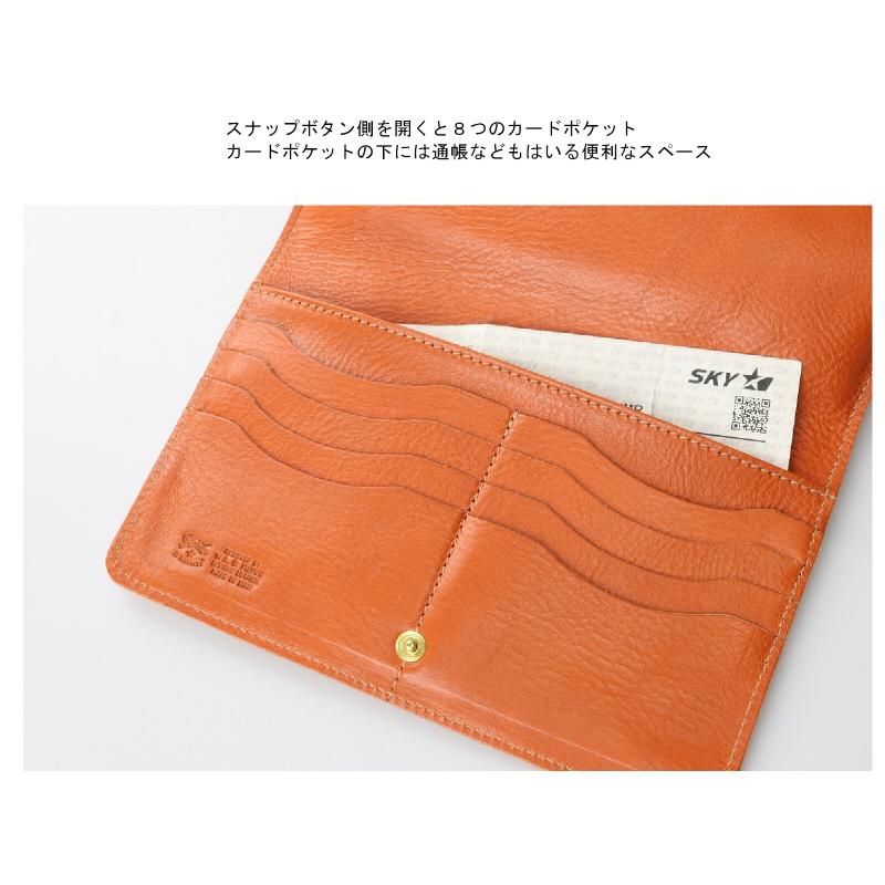 IL BISONTEイルビゾンテ長財布 オレンジブラウン レザー スナップボタン IL BISONTE イルビゾンテ 長財布 オレンジブラウン レザー スナップ