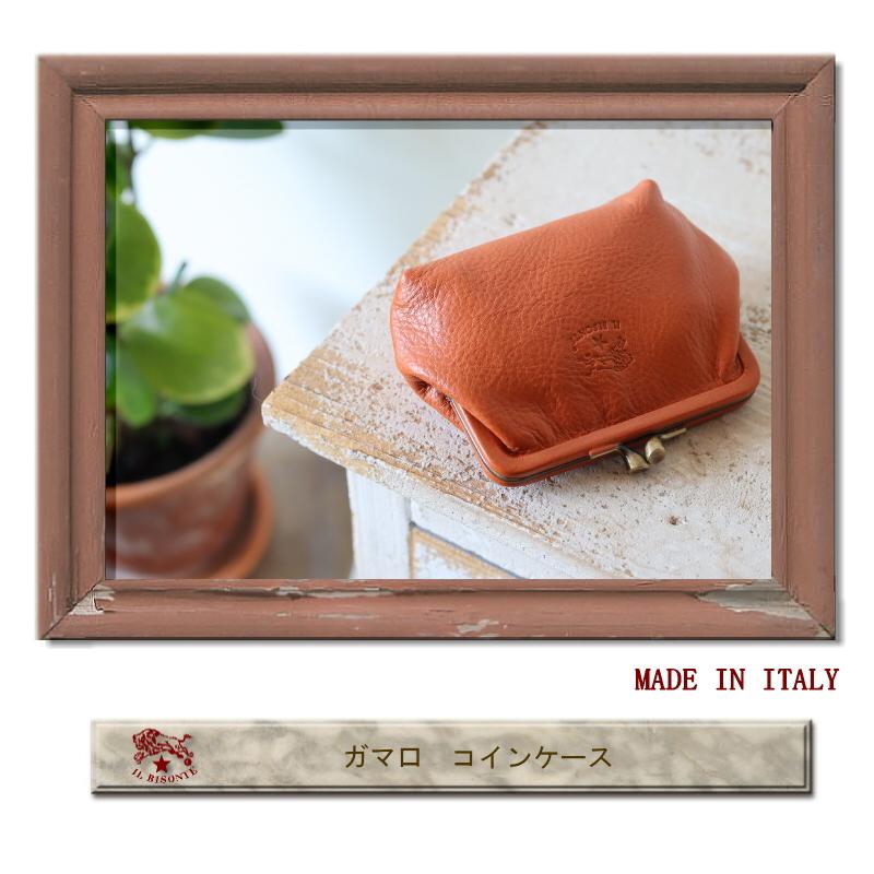 イルビゾンテ 財布　パース　小銭入れ　がま口　IL BISONTE ヌメ イルビゾンテ IL BISONTE 小銭入れ コインケース コインパース がま口