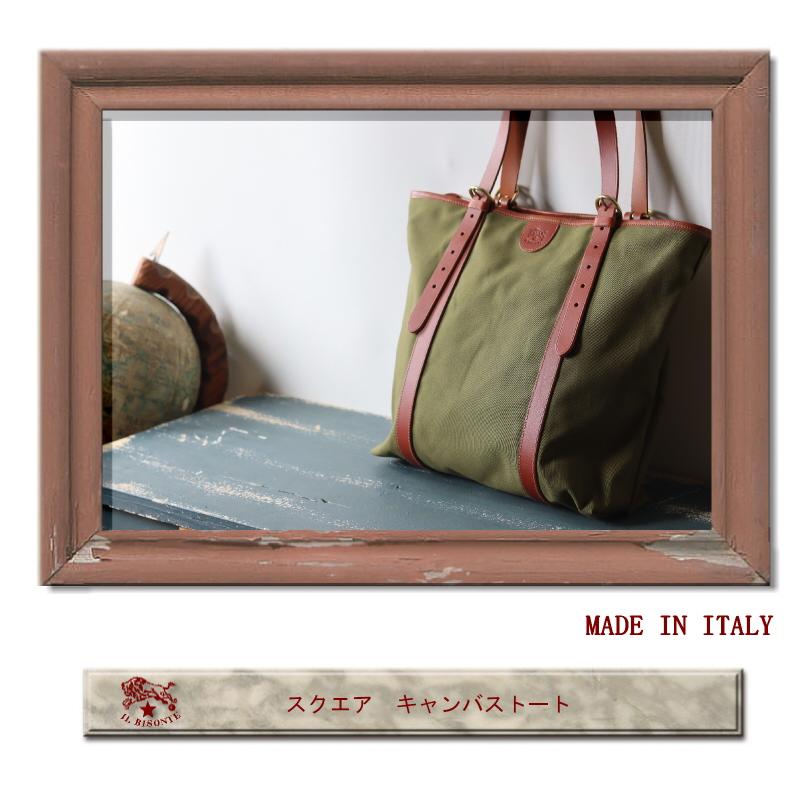IL BISONTE（イルビゾンテ） バッグ スクエアキャンバス トート バッグ