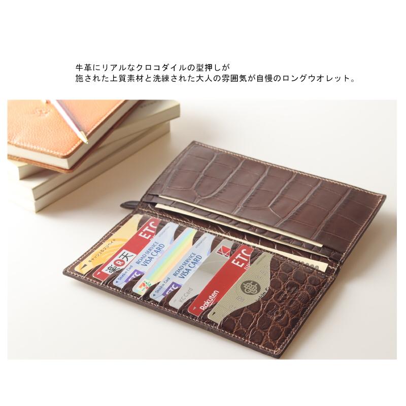 ★新品★イルビゾンテ　レザー　長財布　スリム　ロゴ型押し　牛革　茶　イタリア製 IL BISONTE（イルビゾンテ） 長財布 二つ折り レザー 本革 キャメル