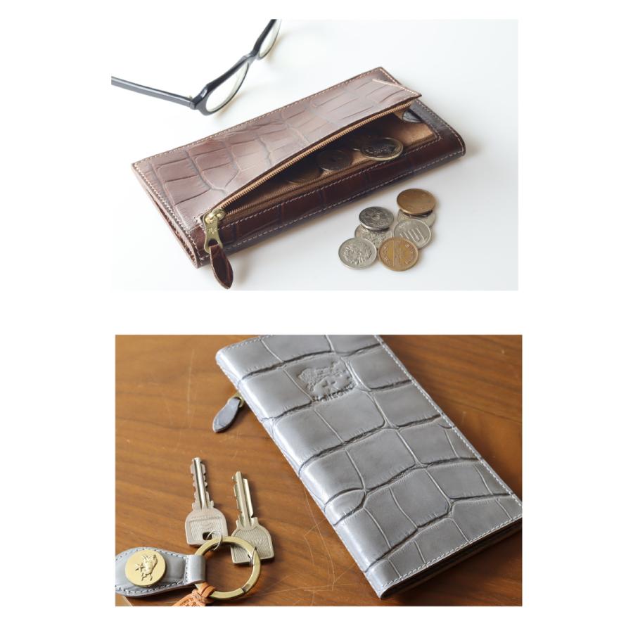 イルビゾンテ 財布 IL BISONTE スクエア ロング ウォレット（ 型押し クロコ ） 長財布  54_1_ 5402306040 メンズ レディース ( 商品番号 IB-0-06040 )の画像
