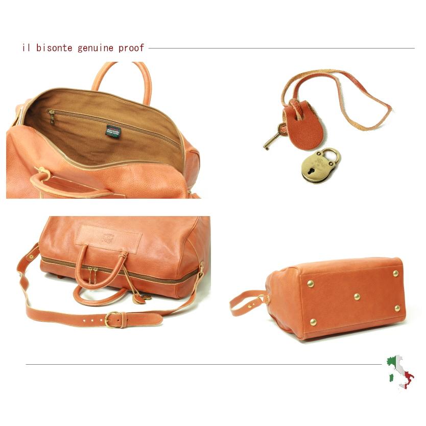 美品✨現行 イルビゾンテ 2way トラベル　ボストンバッグ ヤマヌメ 牛革 IL BISONTE（イルビゾンテ） バッグ IL BISONTE 2way ボストンバッグ