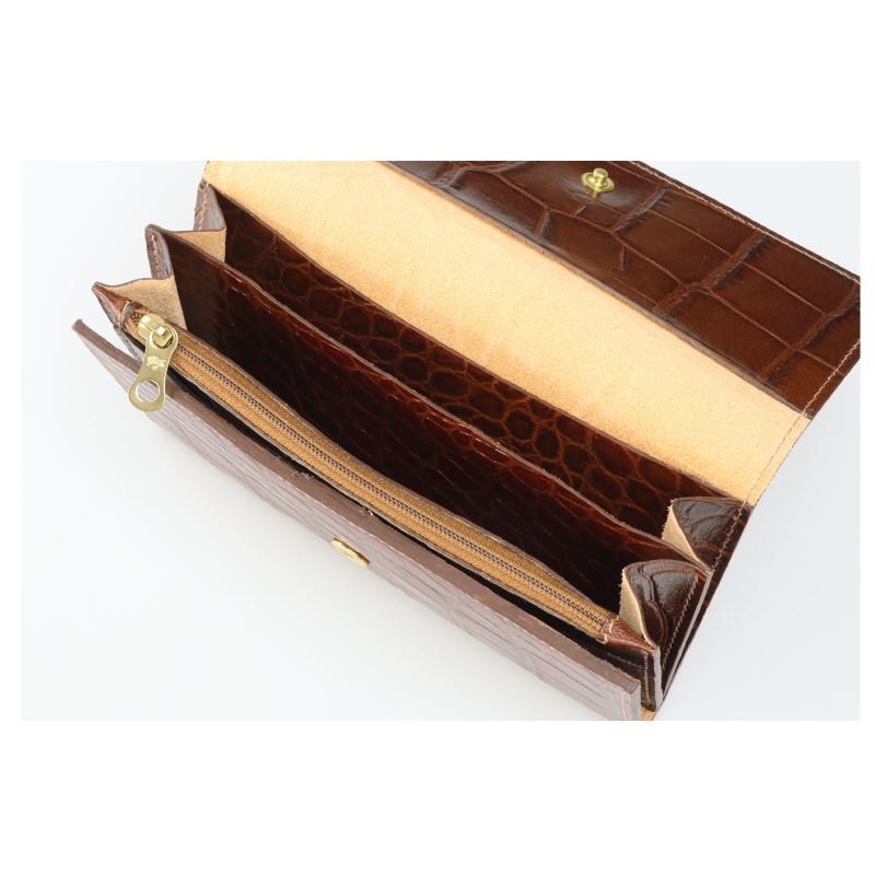 IL BISONTE イルビゾンテ 財布 3つ折り ロングウォレット(クロコ IL BISONTE イルビゾンテ 財布 3つ折り ロングウォレット(クロコ