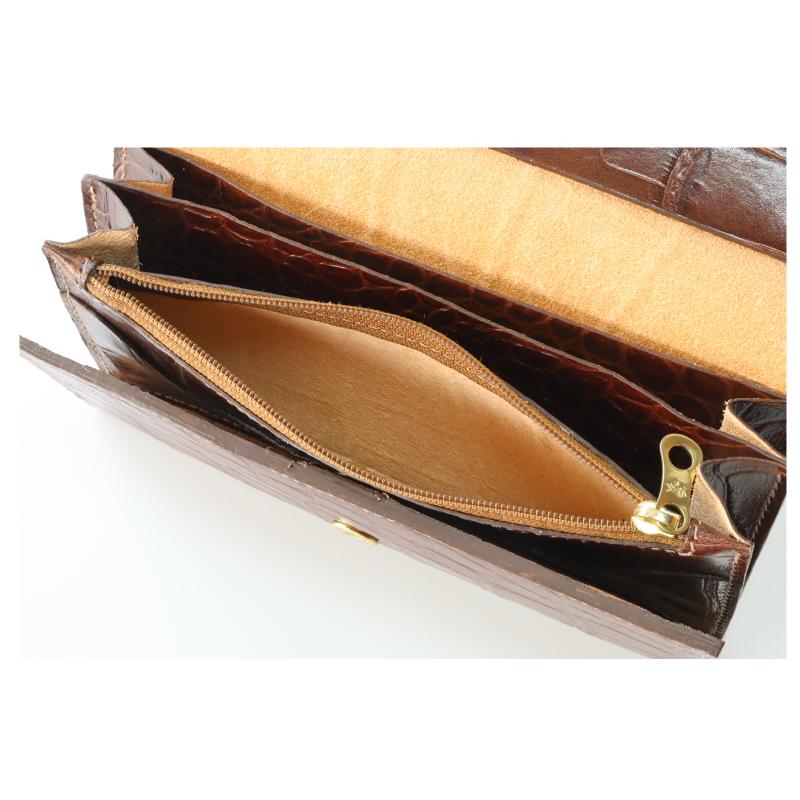 イルビゾンテ 財布 IL BISONTE 3つ折り ロングウォレット(クロコ型押し) 長財布  54_1_ 5432411140 メンズ レディース ( 商品番号 IB-34-11140 )の画像