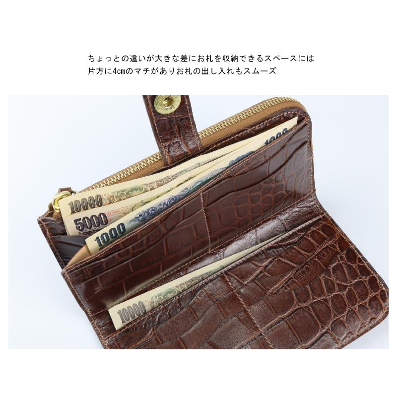 IL BISONTE イルビゾンテ 財布 ロングウォレット(クロコ型押し IL BISONTE イルビゾンテ 財布 ロングウォレット(クロコ型押し