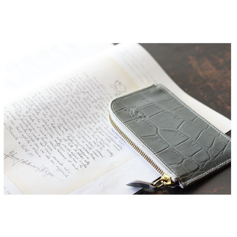 IL BISONTE（イルビゾンテ） 財布 マルチ コインケース（クロコ型押し