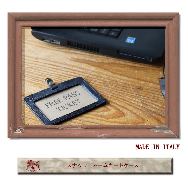 IL BISONTE（イルビゾンテ） カードケース 名刺入れ スナップ ネーム