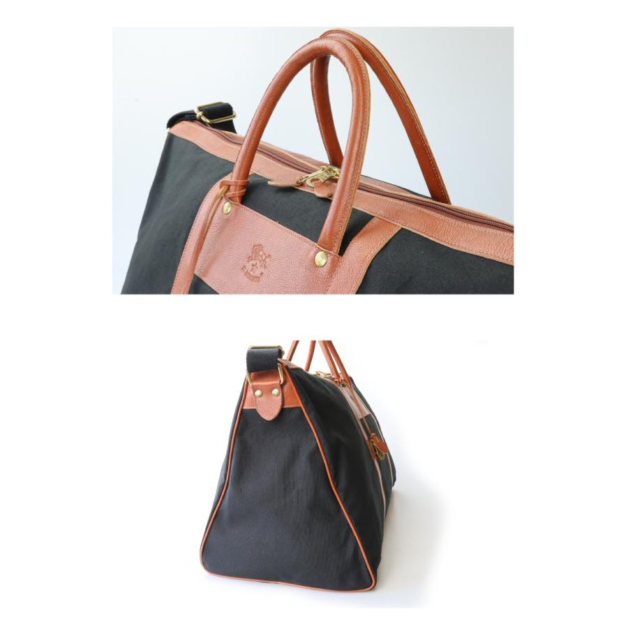 イルビゾンテ⭐︎ブラックキャンバス ボストンバッグ IL BISONTE（イルビゾンテ） バッグ キャンバスボストンバッグ