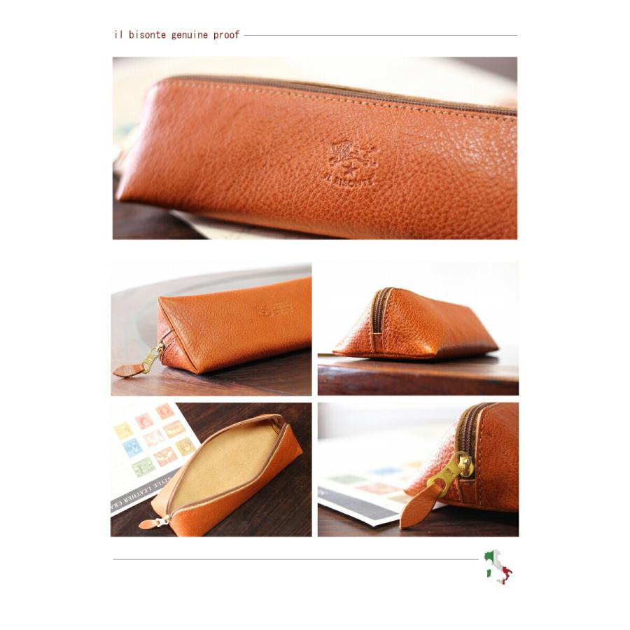 イルビゾンテ ペンケース 新品未使用品！ ギャランティカード付き IL BISONTE（イルビゾンテ） ペンケース ラウンドZip ペンケース 54_1_
