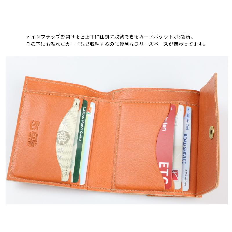 美品イルビゾンテ ボックスフラップスクエアウォレット 折り財布　グレー IL BISONTE（イルビゾンテ） 財布 IL BISONTE 2つ折りWスクエア