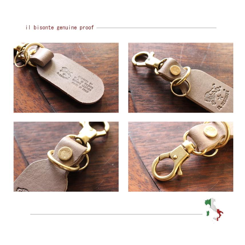 IL BISONTE（イルビゾンテ） キーホルダー キーリング レザープレート