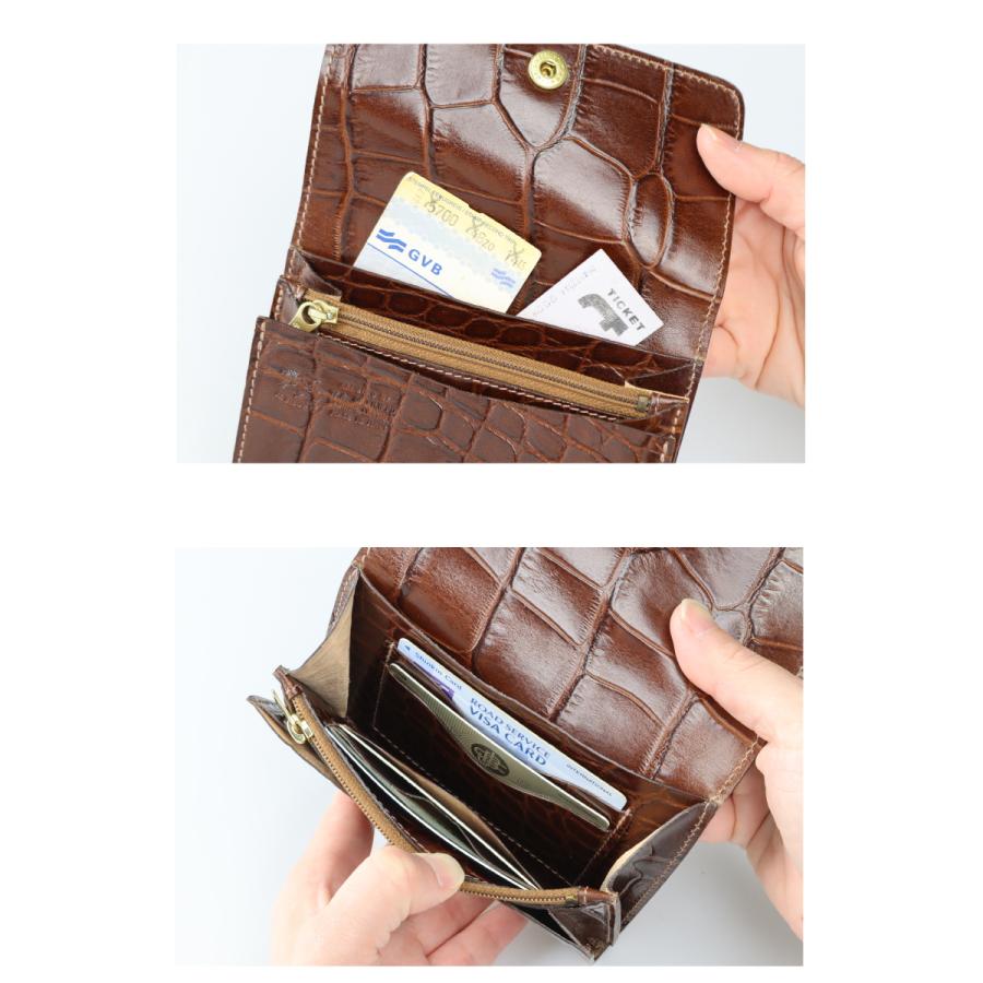 イルビゾンテ 財布 IL BISONTE ワンスナップ2つ折りウォレット（ クロコエンボス ） 二つ折り財布  54_1_ 5402305940 メンズ レディース ( 商品番号 IB-0-05940)の画像