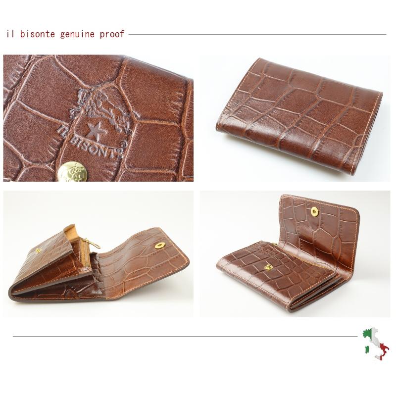 イルビゾンテ 財布 IL BISONTE ワンスナップ2つ折りウォレット（ クロコエンボス ） 二つ折り財布  54_1_ 5402305940 メンズ レディース ( 商品番号 IB-0-05940)の画像