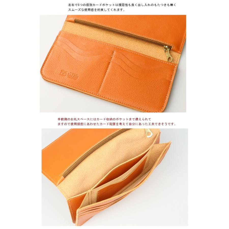 イルビゾンテ 本革 レザー ウォレット 長財布 オレンジ ILBISONTE IL BISONTE（イルビゾンテ） 財布 スリムロングウォレット 長財布