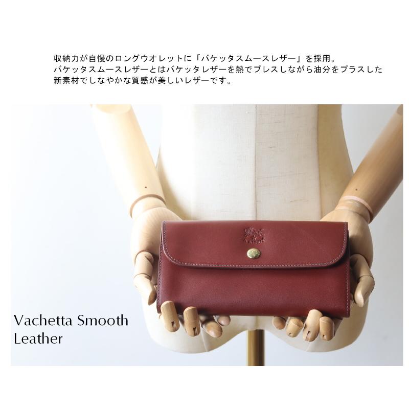 IL BISONTE バケッタスムースレザー 長財布 IL BISONTE（イルビゾンテ） 財布 ハーフフラップウォレット