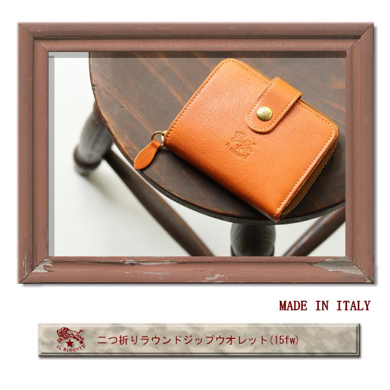 イルビゾンテIL BISONTE ラウンドファスナー　2つ折り財布　ウォレット IL BISONTE(イルビゾンテ)レザー ラウンドファスナー 二つ折り財布