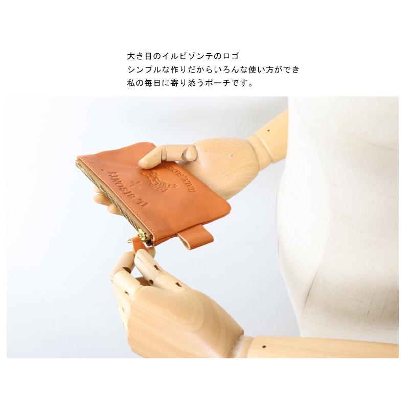 IL BISONTE（イルビゾンテ） ポーチ ビッグロゴ フラットポーチ（ M