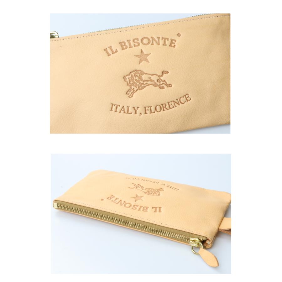 イルビゾンテ ポーチ IL BISONTE ビッグロゴ　フラットポーチ（ L ） 54_1_ 54162304395  メンズ レディース ( 商品番号 IB-16-04395 )の画像