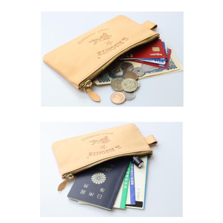 イルビゾンテ ポーチ IL BISONTE ビッグロゴ　フラットポーチ（ L ） 54_1_ 54162304395  メンズ レディース ( 商品番号 IB-16-04395 )の画像