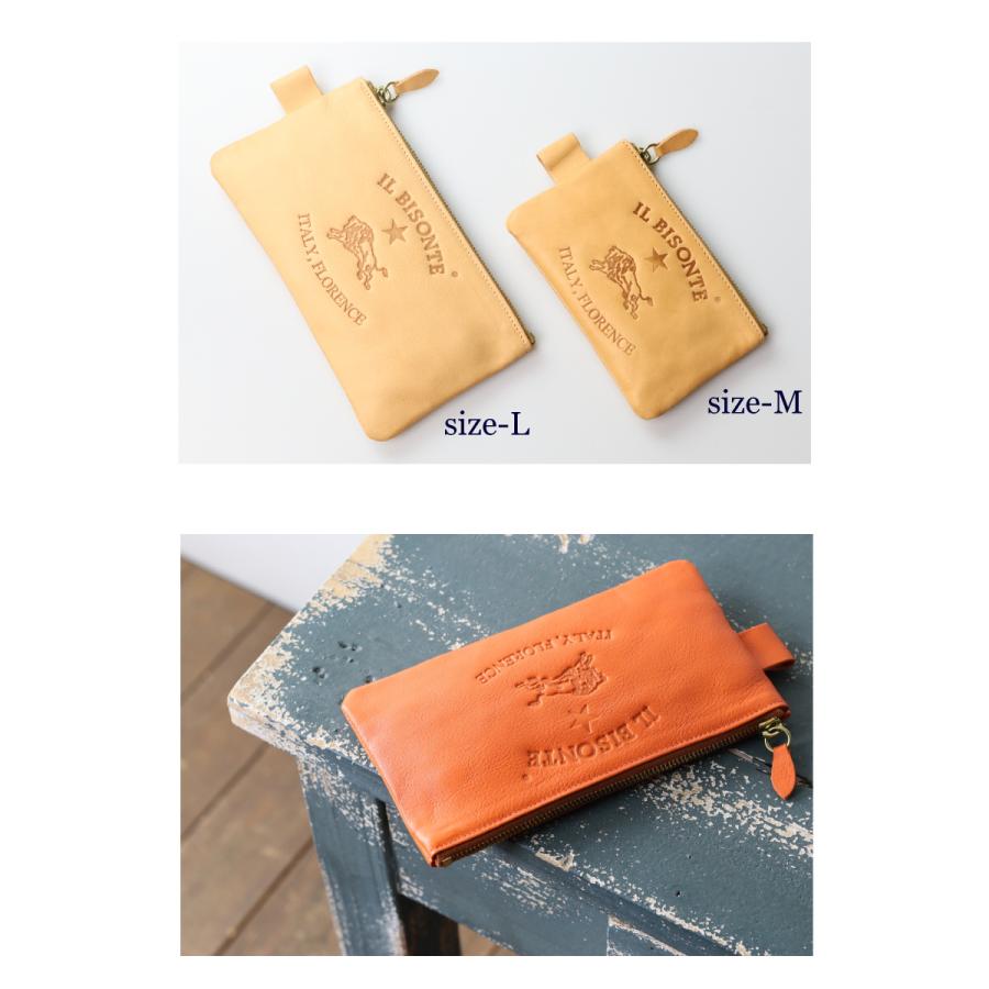 イルビゾンテ ポーチ IL BISONTE ビッグロゴ　フラットポーチ（ L ） 54_1_ 54162304395  メンズ レディース ( 商品番号 IB-16-04395 )の画像