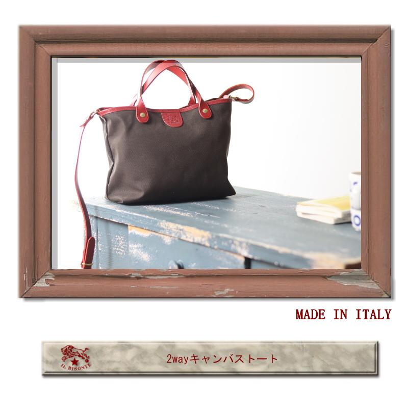IL BISONTE イルビゾンテ バッグ 2WAYキャンバストートバッグ 