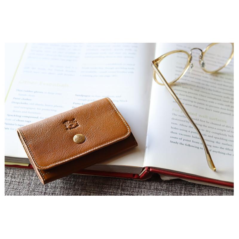 イルビゾンテ カードケース 名刺入れ ミニ財布 IL BISONTE（イルビゾンテ） カードケース 名刺入れ スナップボタン