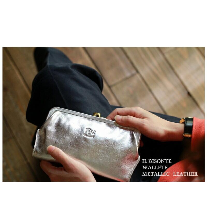 IL BISONTE（イルビゾンテ） 財布 ガマ口ロングウォレット( Metallic