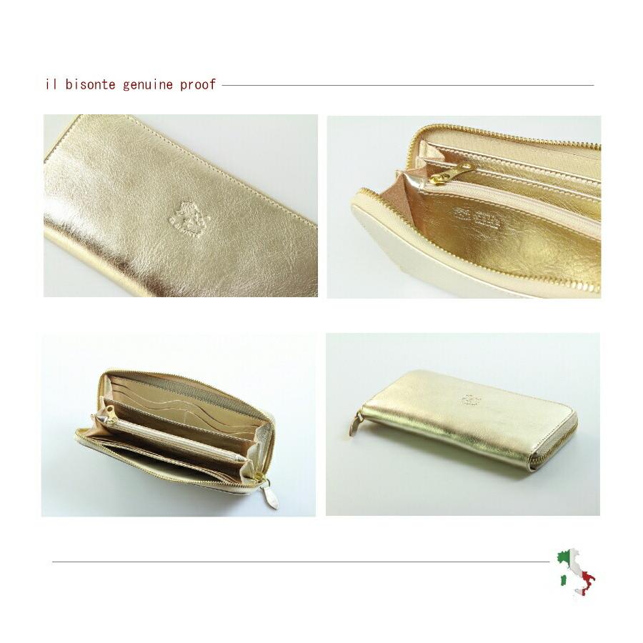 イルビゾンテ 財布 IL BISONTE スクエアラウンドジップ ロングウォレット( Metallic Leather ) メタリックレザー 54_1_ 54192306140   ( 商品番号 IB-19-06140 )の画像