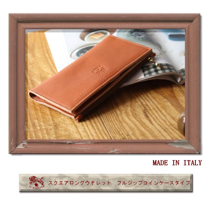 イルビゾンテ 長財布 IL BISONTE スクエアロングウォレット　フルジップコインケースタイプ メンズ レディース ( 商品番号 IB-19-09540 )の画像
