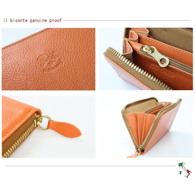 IL BISONTE（イルビゾンテ） 財布 スリムスクエアラウンドジップ