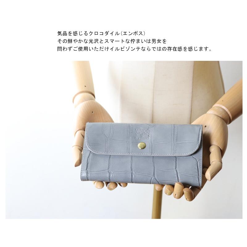 イルビゾンテ 財布 IL BISONTE ハーフフラップウォレット(クロコ型押し) 長財布 54_1_ 54202313040 メンズ レディース ( 商品番号 IB-20-13040 )の画像