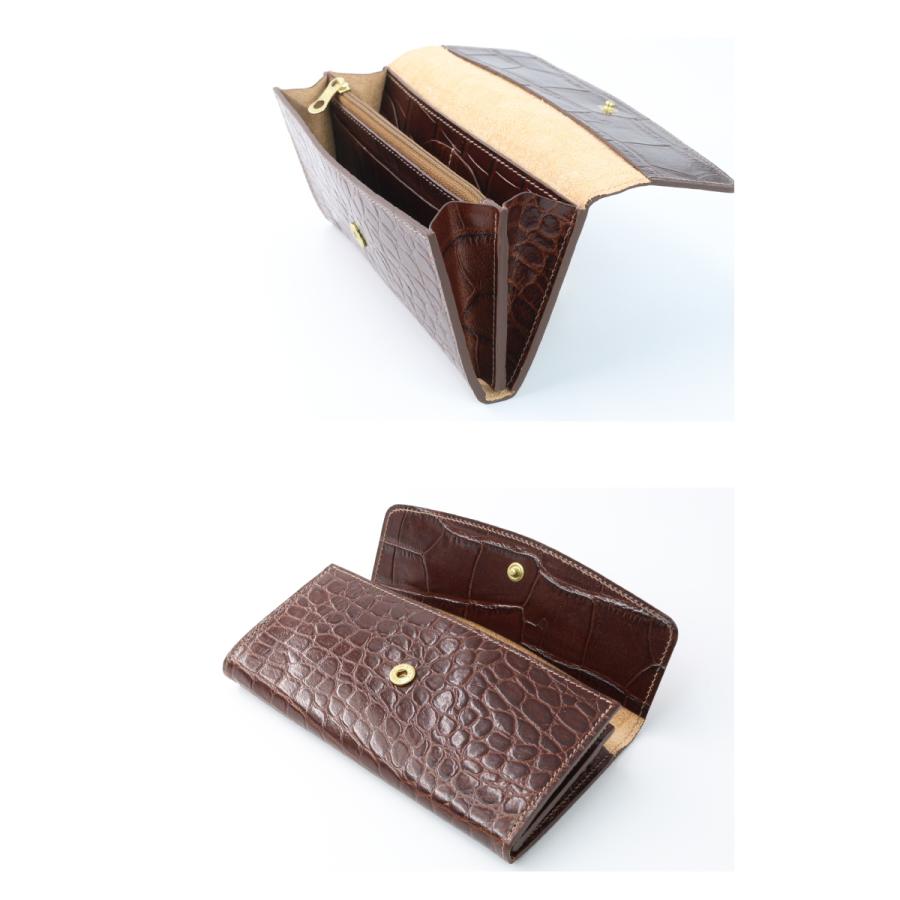 イルビゾンテ 財布 IL BISONTE ラウンドフラップ ロングウォレット(クロコ型押し) 長財布  54_1_ 54202313140 メンズ レディース ( 商品番号 IB-20-13140 )の画像