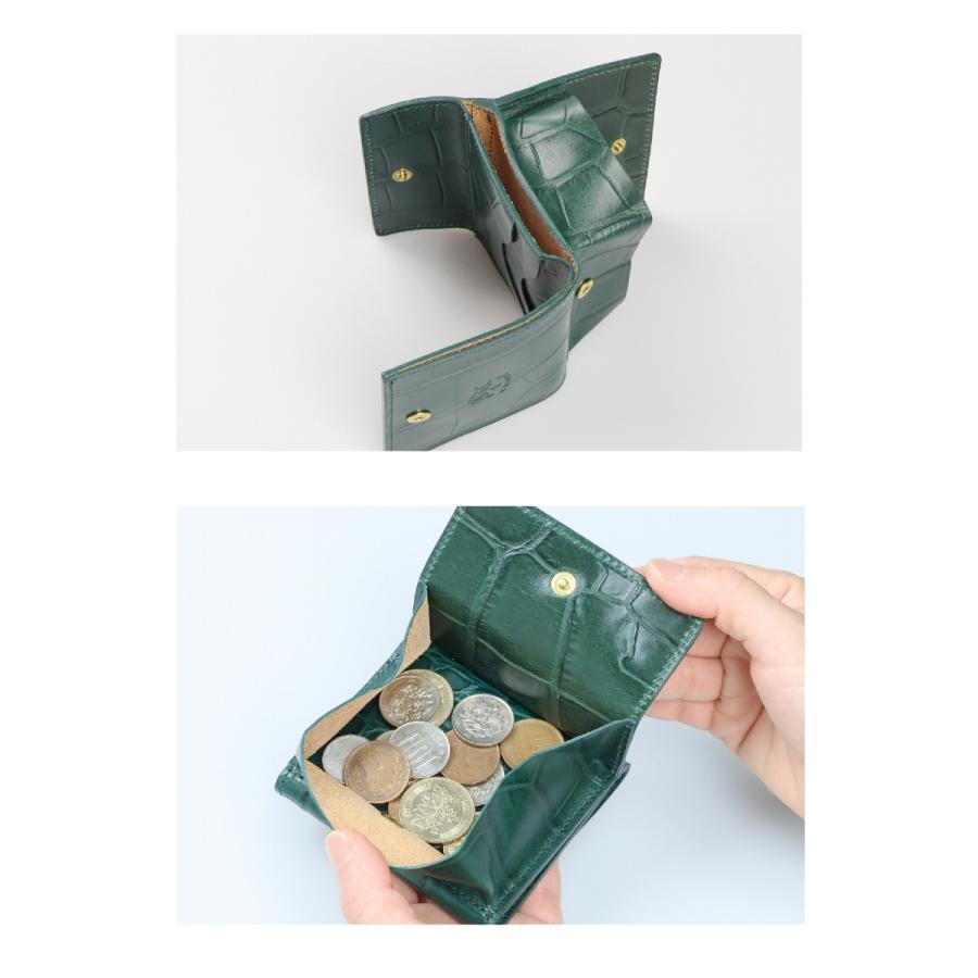 IL BISONTE（イルビゾンテ） 財布 クロコ型押しスクエアウォレット 二