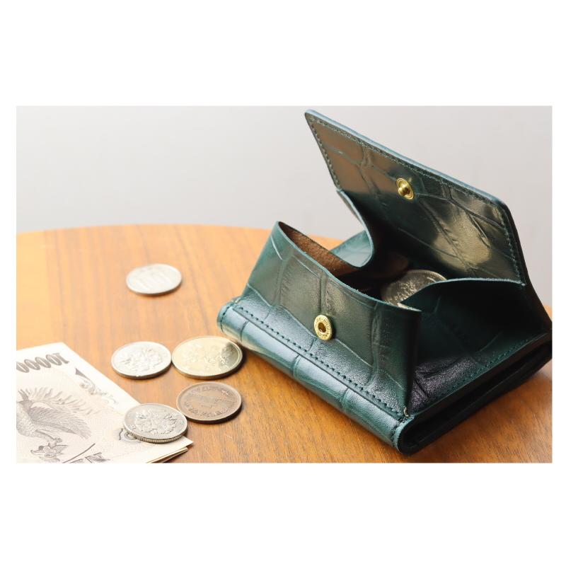 IL BISONTE（イルビゾンテ） 財布 クロコ型押しスクエアウォレット 二